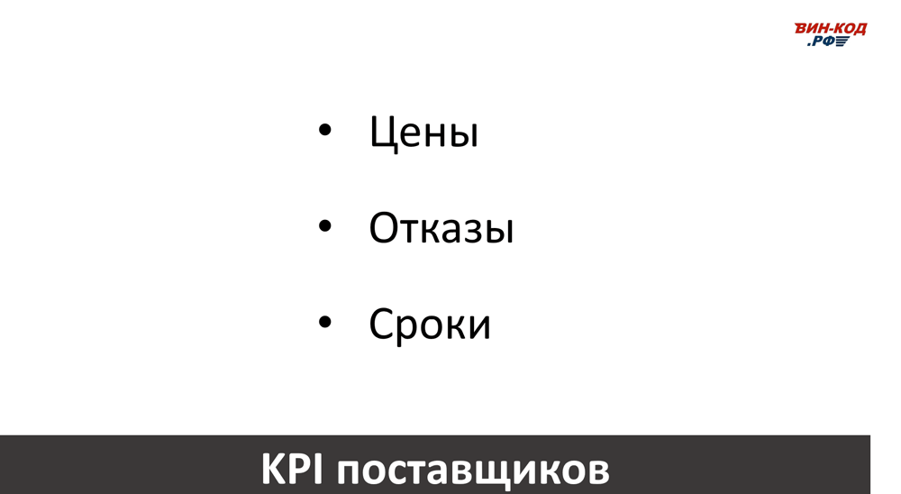 Основные KPI поставщиков в Красноярске